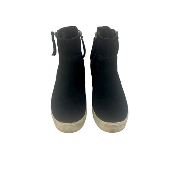Size 9 M Steve Madden Saidi Suede Wedge Sneakers Shoes Bootie Zippers Ankle - Picture 3 of 11